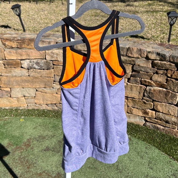 Nike Girls' Dri-FIT Cool Lavender & Tangerine 2-1 Cami with Black Piping - Picture 4 of 14
